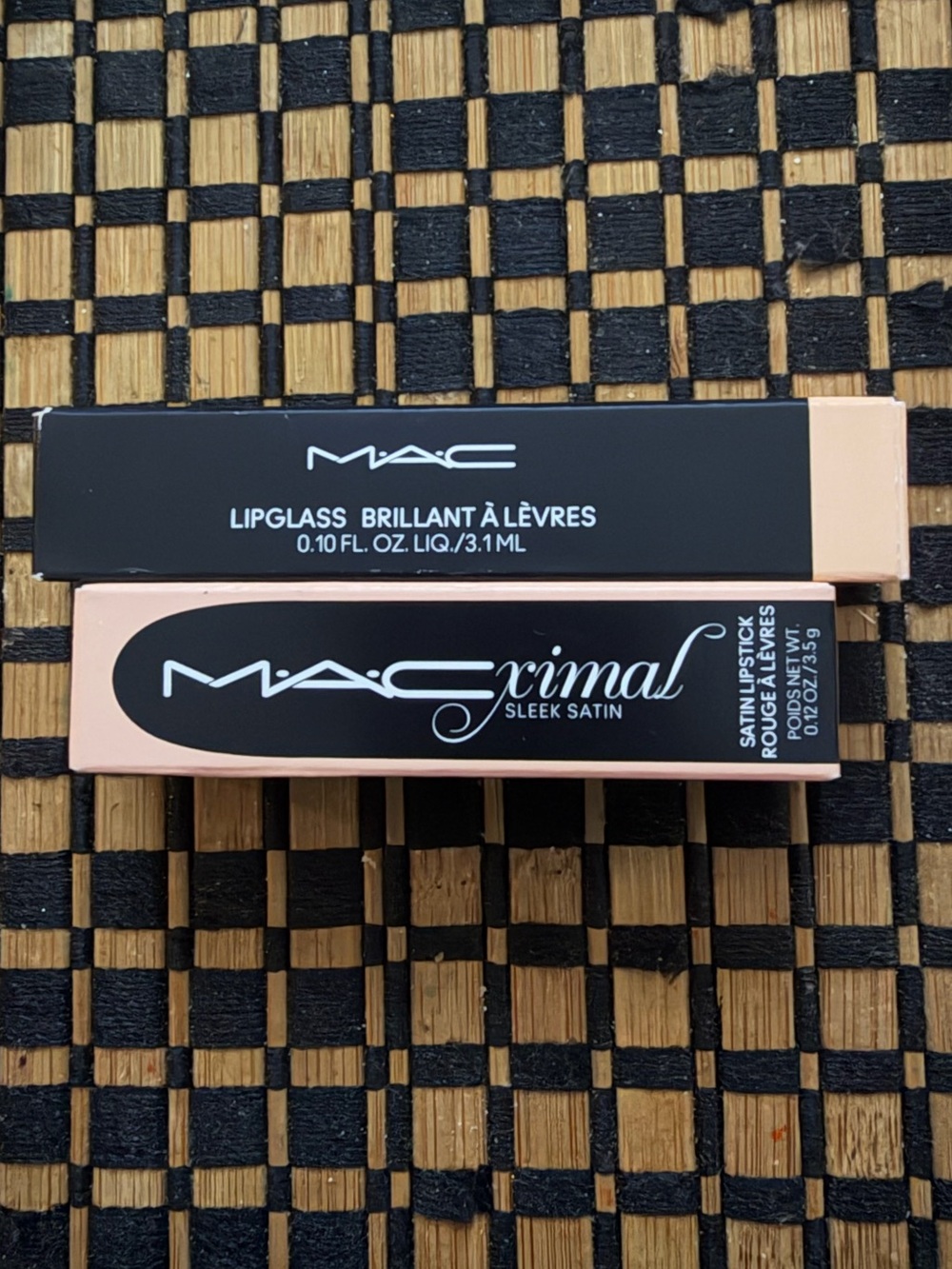 MAC Macximal Sleek Satin Creme de Nude  Lipstick + Lipglass Lipgloss C-THRU Set - Picture 3 of 5